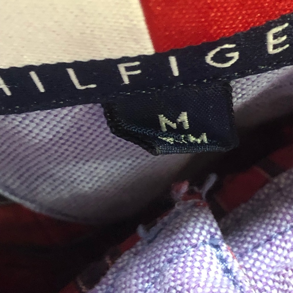 Tommy Hilfiger Button Front Shirt Red Plaid Medium - Picture 5 of 8